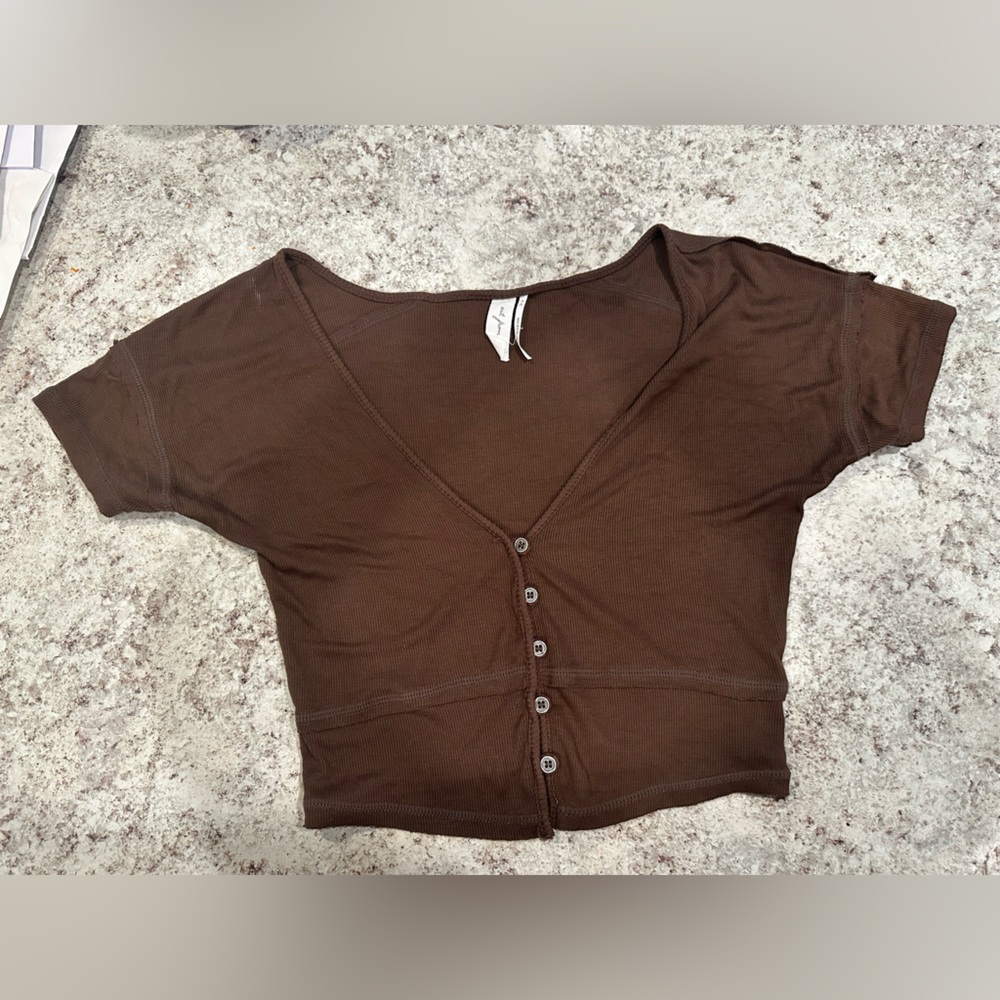 Urban Outfitters Chocolate Ribbed Top